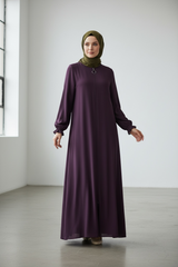 Sarah Zipped Abaya dress Purple