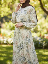 Hiba floral chiffon dress