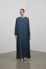 Sarah Zipped Abaya dress emerald