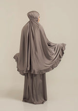 Lux silk prayer set dove grey