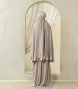 Lux silk prayer set dove grey