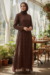 Zehra brown formal dress