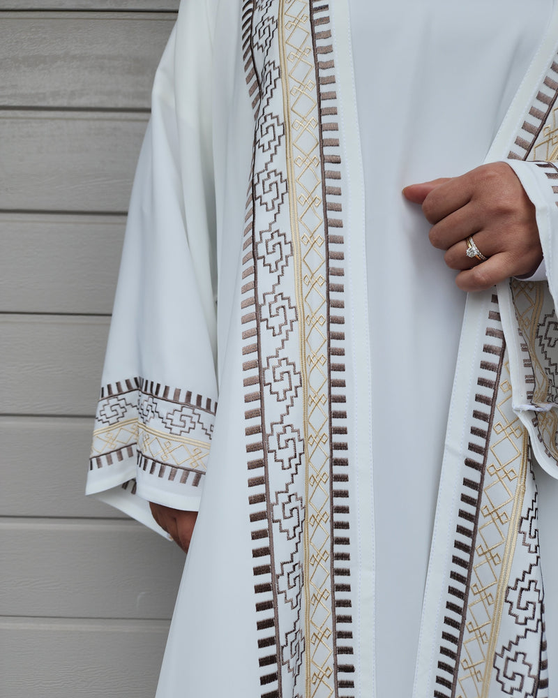 Maha Lux Abaya Set - Off White
