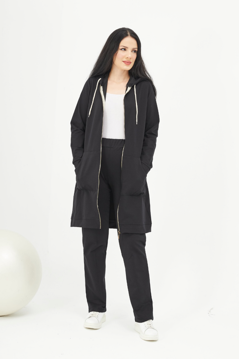 Long sleeved Modest Top With Zip