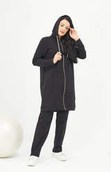 Long sleeved Modest Top With Zip