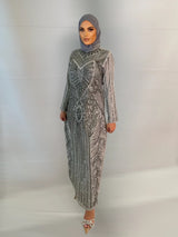 Bella Evening Dress -Silver