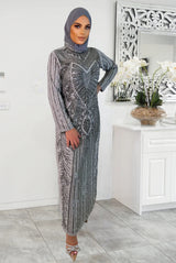 Bella Evening Dress -Silver