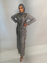 Bella Evening Dress -Silver