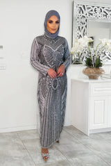 Bella Evening Dress -Silver