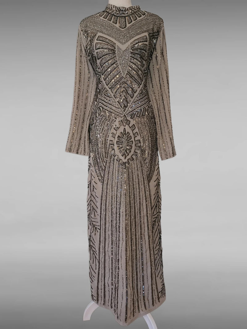 Bella Evening Dress -Silver