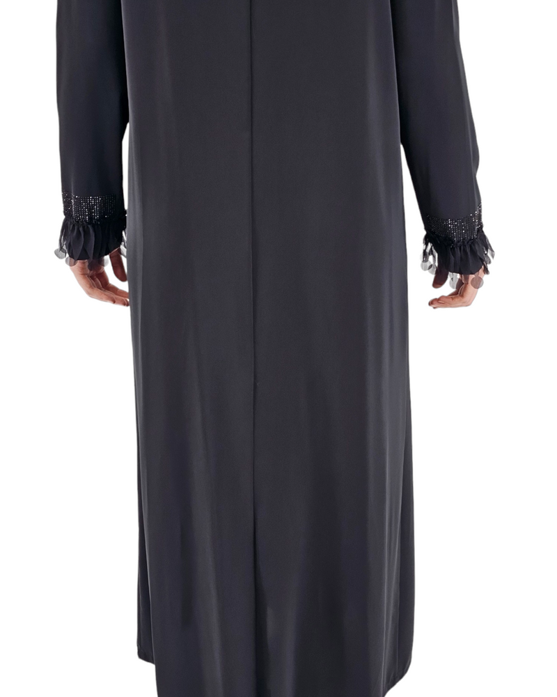 Asya black wrap dress