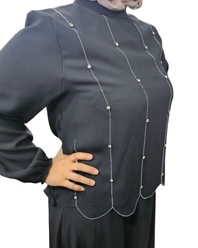 Kaya Top & skirt Set Black