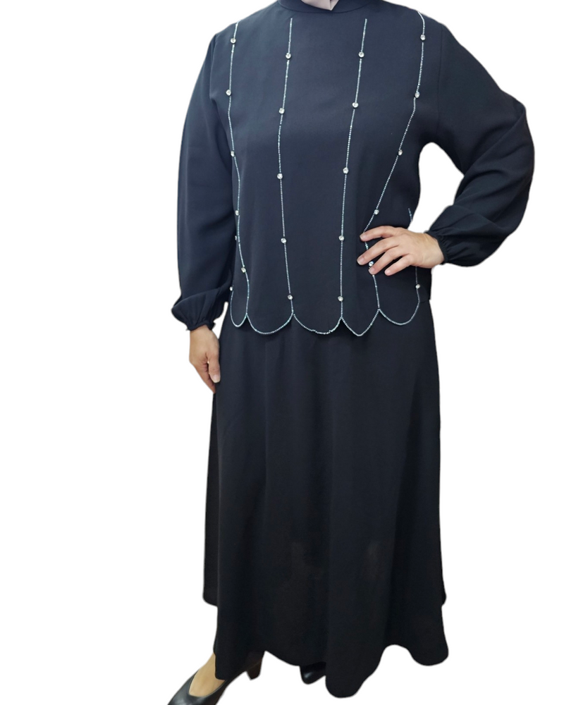 Kaya Top & skirt Set Black