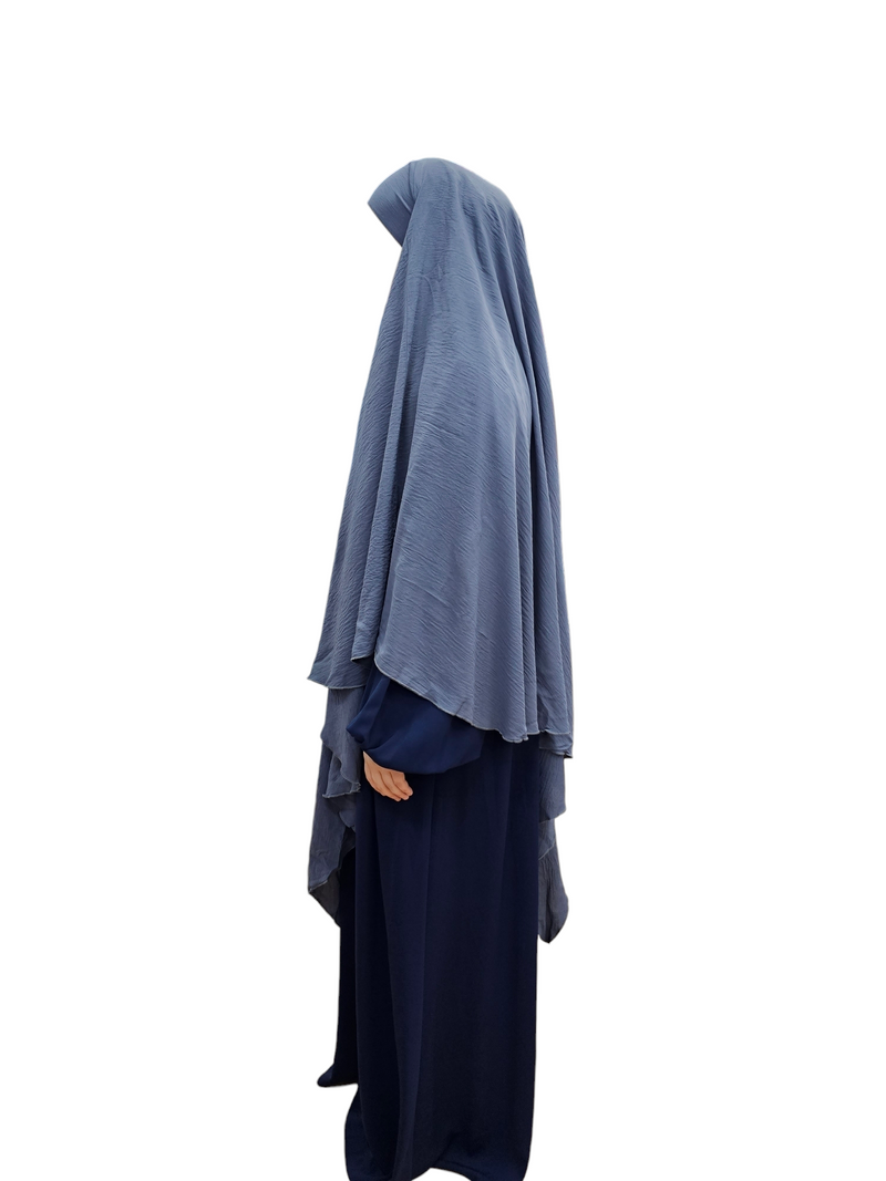 Diamond khimar Grey blue