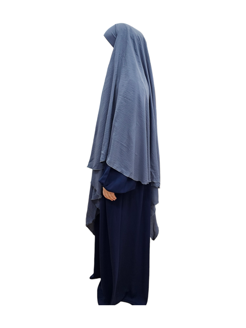 Diamond khimar Grey blue