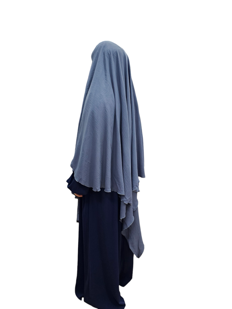 Diamond khimar Grey blue