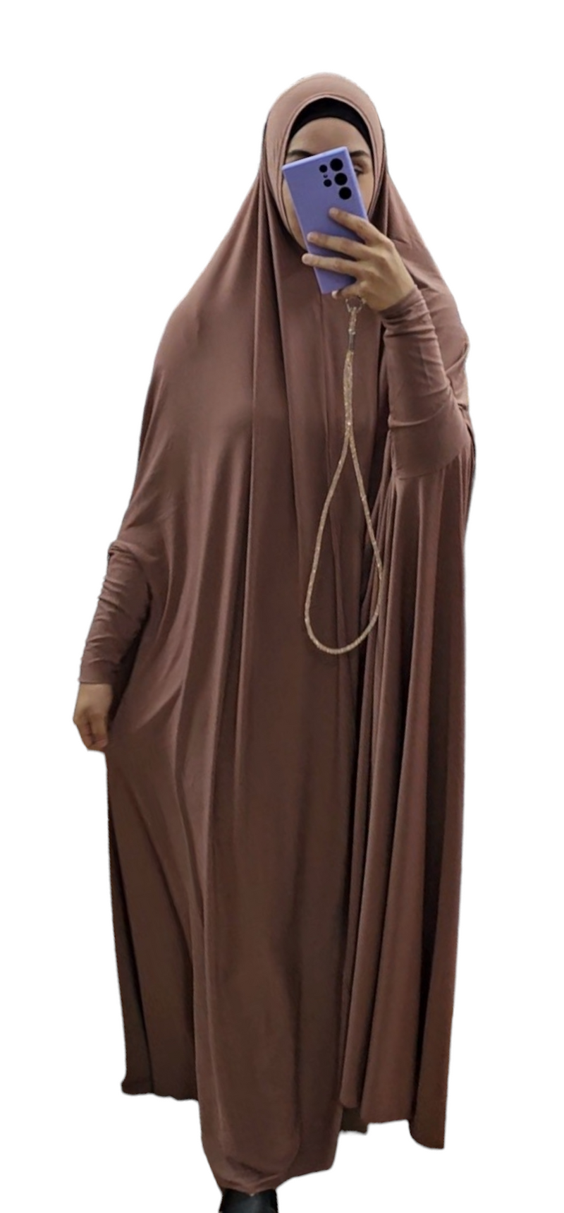 Floor length Premium Jersey Jilbab With Sleeves Mauve