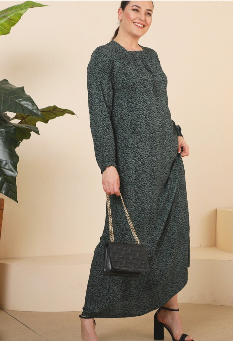 Ferace Patterned Viscose Dress Green