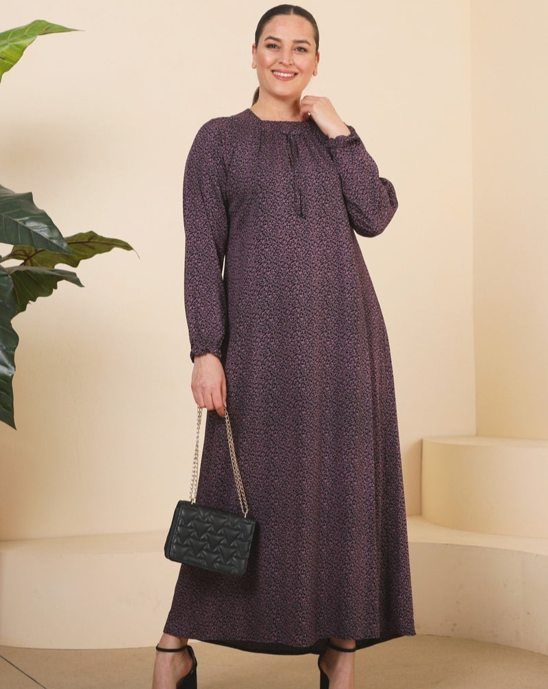 FERACE Patterned Viscose Dress Purple