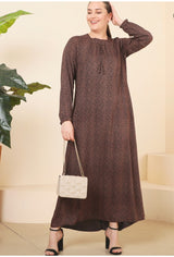 FERACE Viscose Dress Patterned Brown