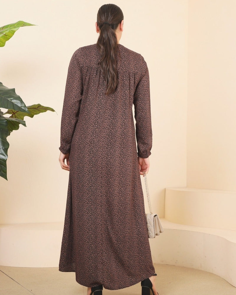 FERACE Viscose Dress Patterned Brown