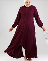 Ferace Abaya With Zip Plum