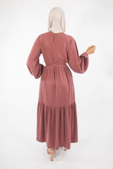 Sayyida tiered Abaya Rose