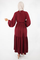 Sayyida tiered Abaya Maroon