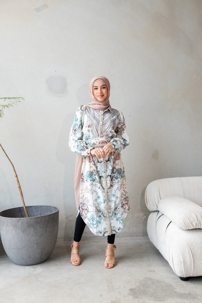 Donna Beaded Modest Long Girls Dress