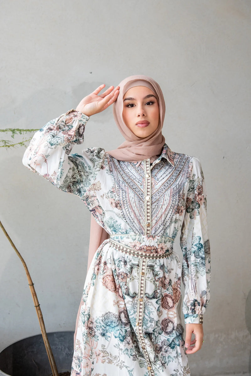 Donna Beaded Modest Long Girls Dress