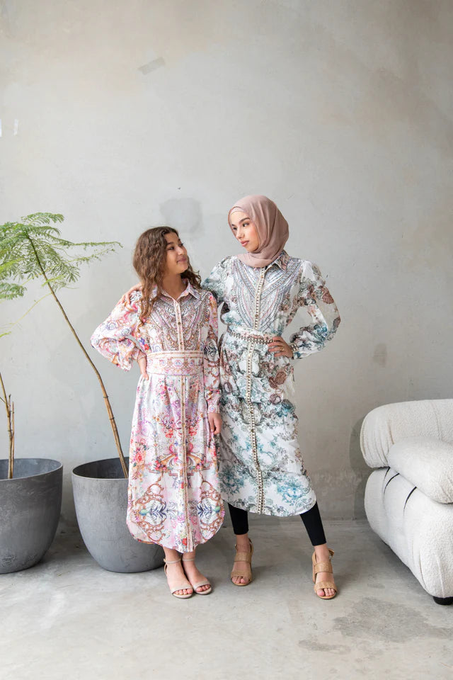 Donna Beaded Modest Long Girls Dress