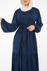 Sayyida tiered Abaya Navy
