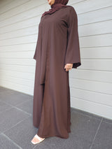 Lara 4 Piece Abaya Set- Dark Brown