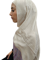 Soft cream pashmina shawl hijab