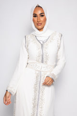 Nora white and silver detailed Dress