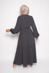 Sayyida tiered Abaya Dark grey
