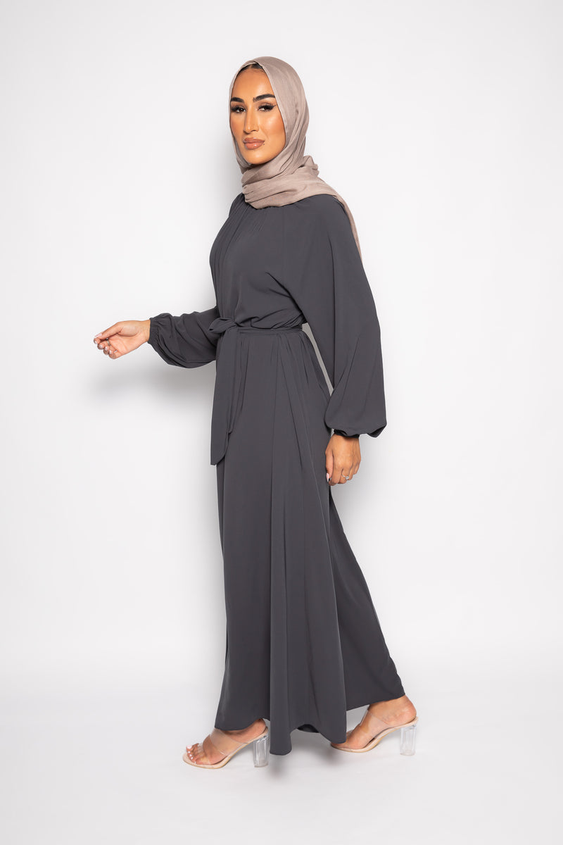Sayyida Classic Abaya Dark grey