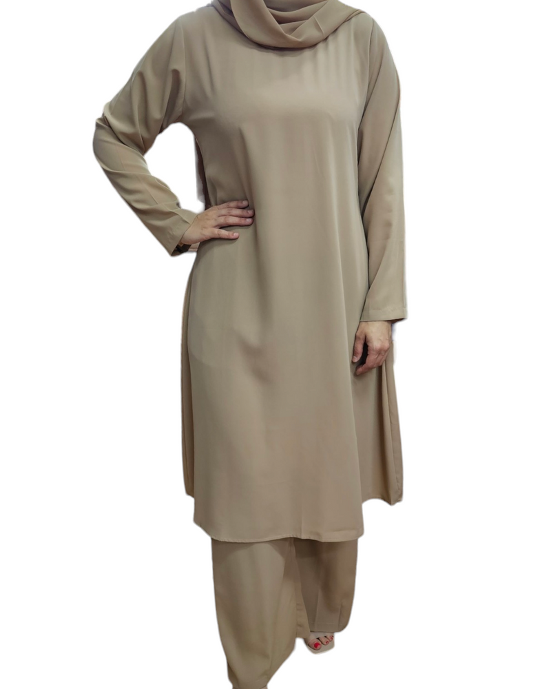 Lara Tunic & Pants Set - Beige