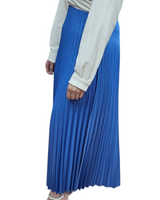 Pleat Laquered Skirt Blue
