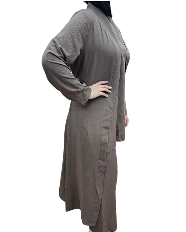 Fay 3 Piece Set. Top, Cape and Pants BROWN