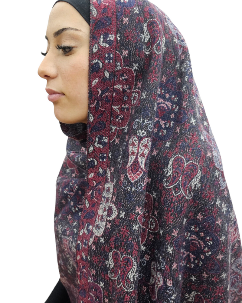 Berry pashmina look shawl