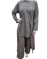 Fay 3 Piece Set. Top, Cape and Pants BROWN