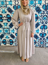 Linen bell sleeve dress