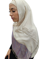 Soft cream pashmina shawl hijab