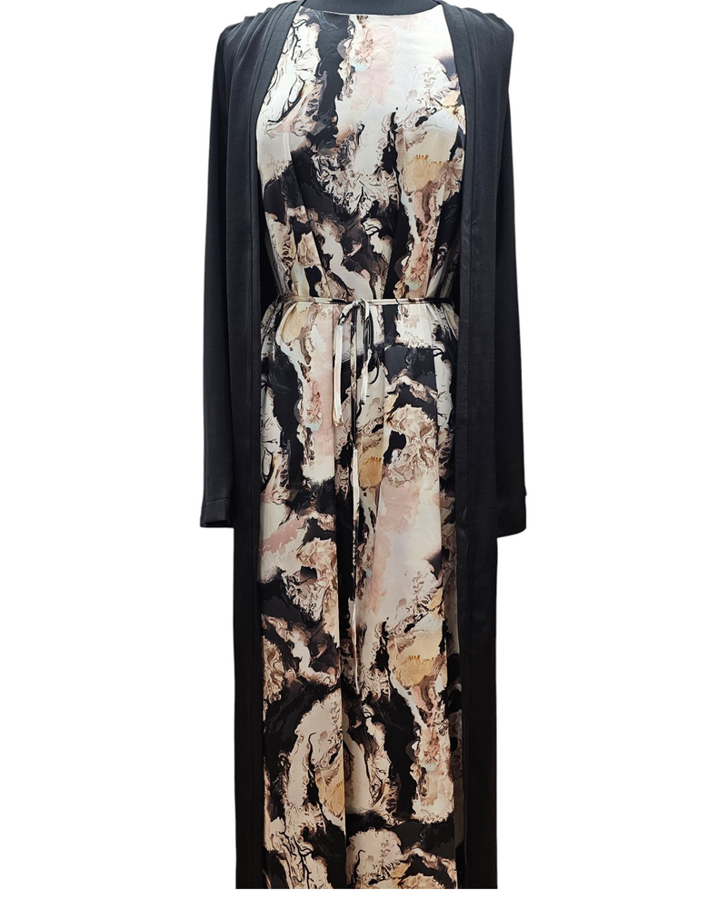 Hanna satin Plus size floral dress