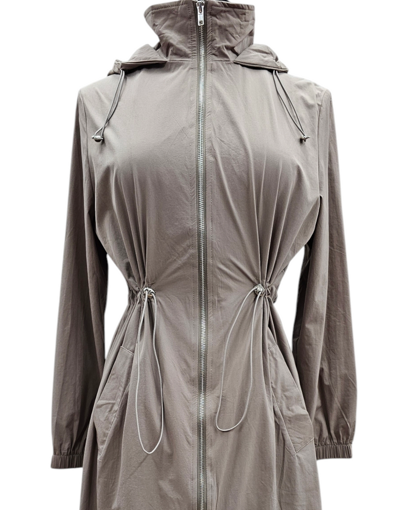 Rana lightweight jacket with hoodie stone