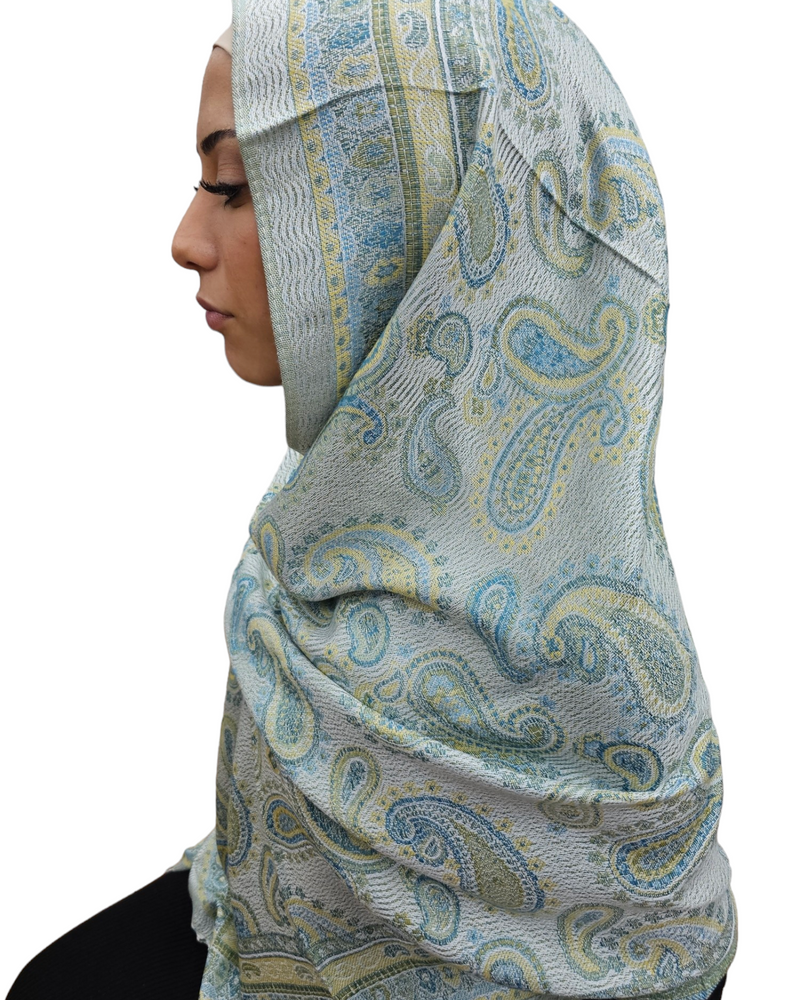 Lemon mint pashmina shawl hijab