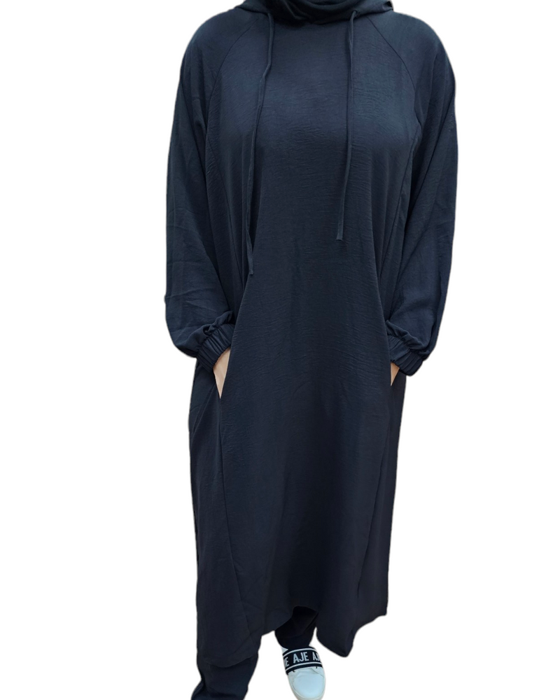 Salima Top Hoodie Set black