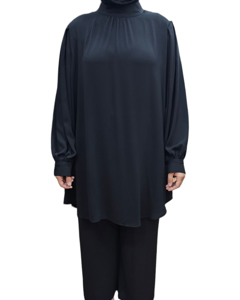 Balloon sleeve tunic Black