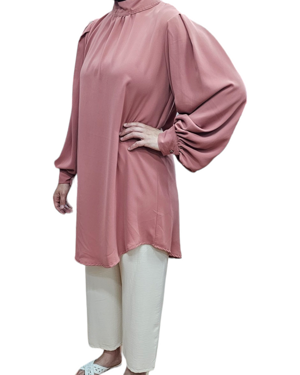 Balloon sleeve tunic Rose